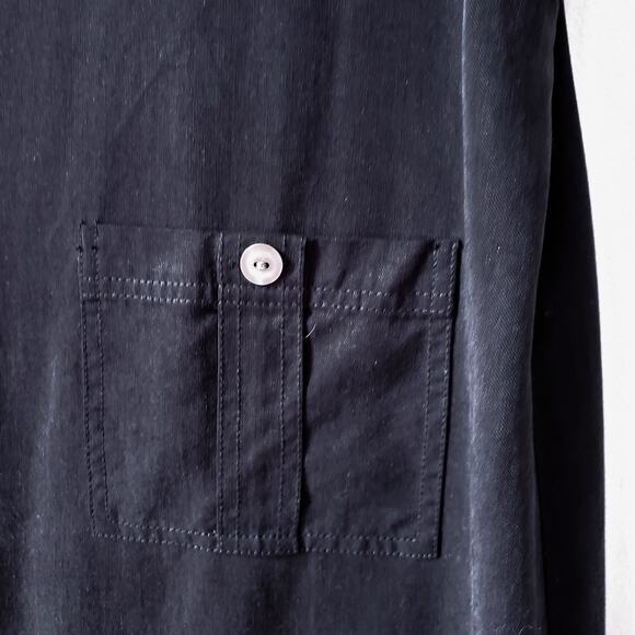 90s Talbots Black Sleeveless Midi Apron Dress L Minimalist Lagenlook Vintage - Picture 4 of 13